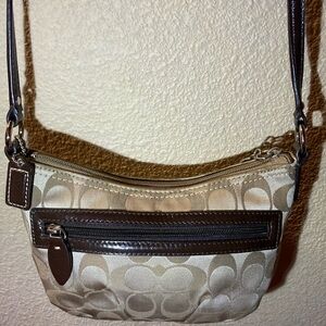 Coach Brown and Cream Crossbody Bag
